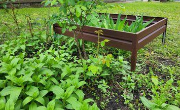Високі теплі грядки і клумби металеві збірні для саду та городу (висота 29см ширина 0.5м довжина 1.5м) 2474591892 фото