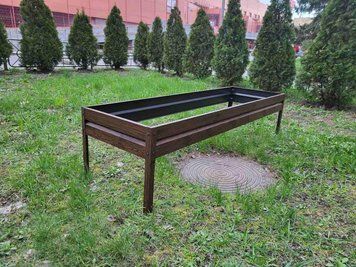 Високі теплі грядки і клумби металеві збірні для саду та городу (висота 24см ширина 0.5м довжина 1.5м) 2471342429 фото